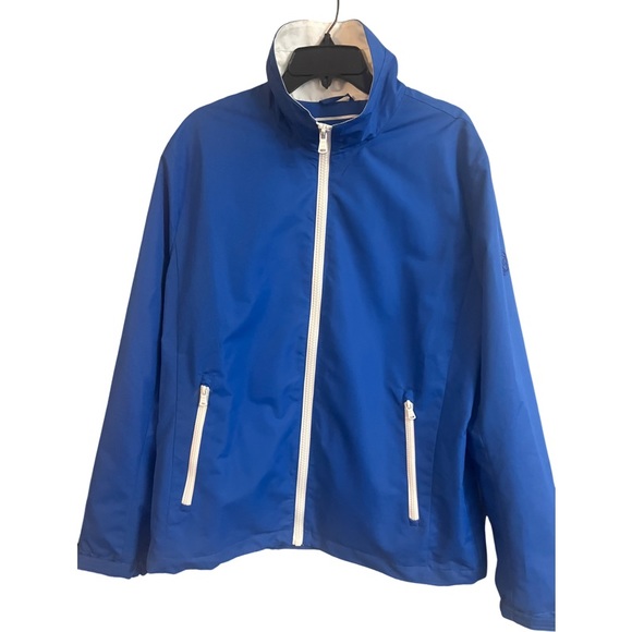 Michael Kors Men's Travel Engineered Full Zip Windbreaker Pop Blue